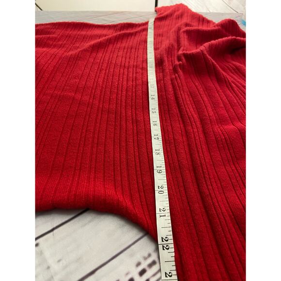 Chicos 0 Soft Cashmere Blend Rib Sweater Womens S Red Classic Fit Long Sleeve - Picture 5 of 12